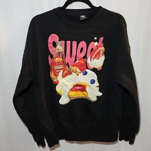 BT21 BTS Official Merch Sweet Butter Black Sweatshirt Shooky Pancake Strawberry